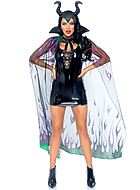 Maleficent from Sleeping Beauty, costume cape, glitter, flames